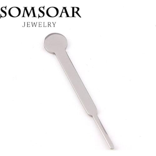 Somsoar jewelry 50pcs/lot 316L Stainless Steel 4CM Needle for Cambio interchangeable Bracelet Necklace Magentic Coin for women