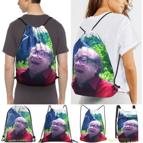 Unisex Drawstring Bags Suicide Is Badass Women Drawstring Backpacks Men Outdoor Travel Backpacks Training Fitness Bag