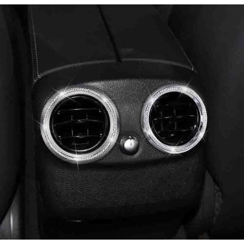 For Mercedes Benz C W205 E Class E200L W213 GLC Clase X205 Interior Rear Armrest Box Air Vent Outlet Cover Trim Diamond Sequin