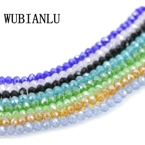WUBIANLU Super Glitter 3X4mm AB Crystal Beads Glass Beads For Jewelry Making In Bead Necklace Bracelet DIY Charms Lot 580PCS