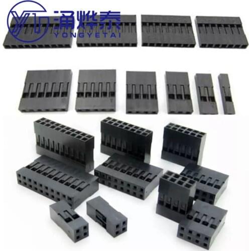 YYT 50PCS Dupont Plastic Shell 2.54mm Single /Double Row Dupont Connector 2P3P4P5P6P7P8P9P10P