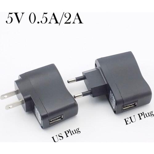 USB Charger 5V 0.5A 2A Micro Wall AC to DC Charging EU/US Universal Power Adapter Supply 100V-240V Output