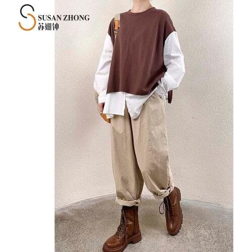 Women Hoodies Feme Sweatshirt Lady Top 2021 Spring Summer New Natural Normcore Casual Indi Clothes Oversize Cotton Patchwork Bow