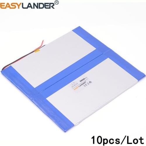 10pcs/Lot 3.7V 5800mAh 40140100 lithium Li ion polymer rechargeable battery For GPS PSP DVD Power bank PAD DIY E-Book Tablet PC