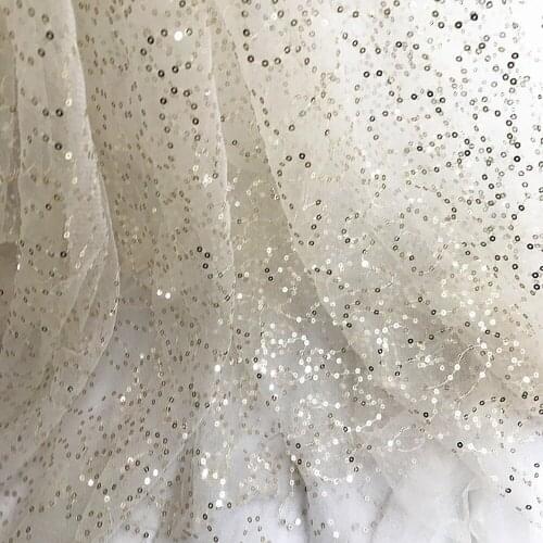 2M/lot high quality star sequins glitter soft mesh fabric for dress wedding veil cloth