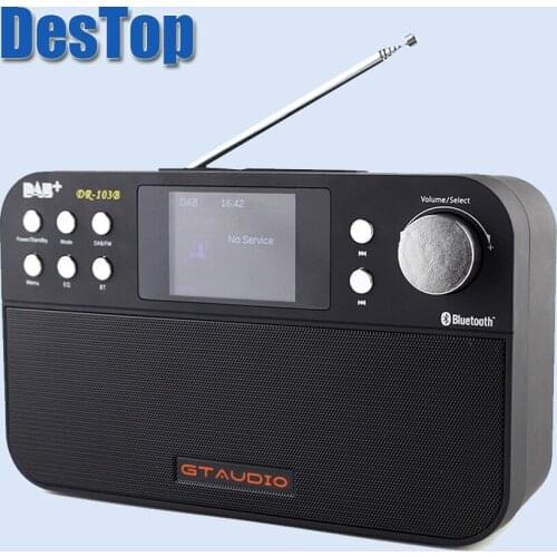 FREESAT DR-103B Portable Digital FM Radio DAB RDS Wavebands Receiver Speaker 2pcs