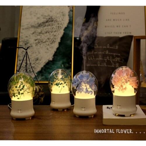 Eternal Flower Aroma Diffuser Essential Oil Air Humidifier with Colorful LED Lights for Home Ultrasonic Cool Mist Air Purifier