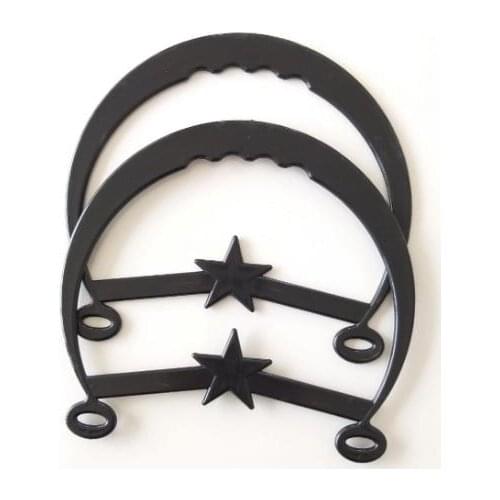 Bamboo looking plastic handle bag black color A15