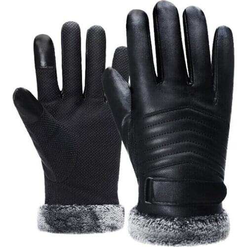 BING YUAN HAO XUAN Men's Leather Gloves