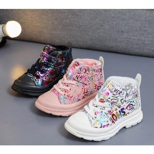 Boots For Girls In Soft Leather For Children, Running Shoes, Sport, Non-slip, Fashionable, 21-30 Winter Collection, Casual Shoes