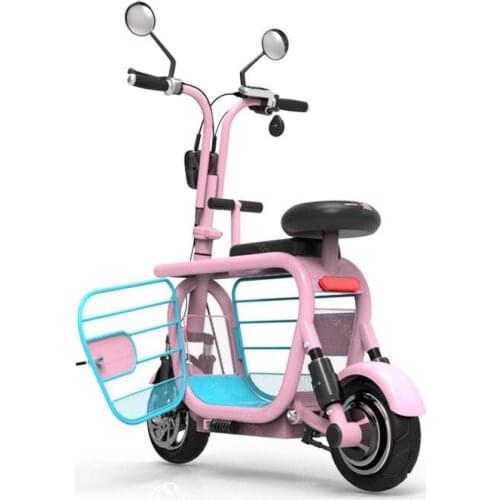 Electric Motorcycle Bicycle For Girls Ladies Two Wheels Electric Bicycles 37KM/H 580W Mini Electric City Bike With Pet Basket