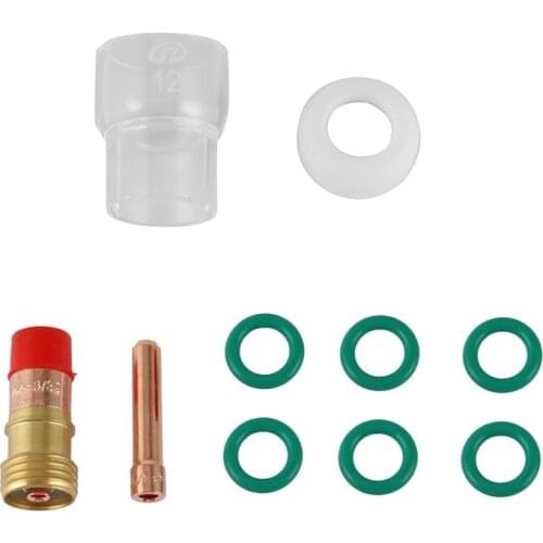 GTBL 10Pcs 2.4mm Welding Torch Stubby Gas Lens 12 Heat Cups for WP-17/18/26 Parts TIG Welding Torch Accessories Replacement