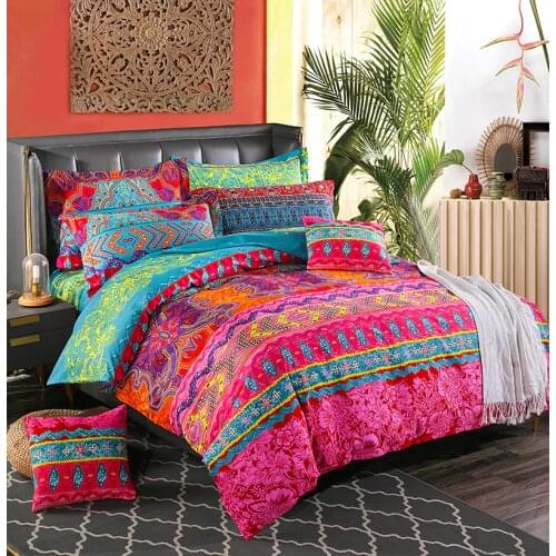 Bohemian Bedding Sets Winter Quilt Cover Mandala Duvet Cover Set National Style Pillowcase Queen King Size Bedding Set