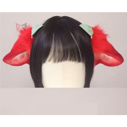 New Strawberry Series Sheep Animal Ears Red Hairhoop Headband Headwear Lolita KC Cosplay Costume Accessories For Halloween