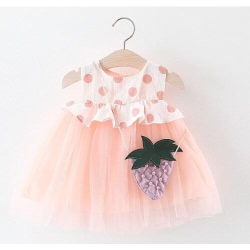 Girls Dresses Lace Sleeveless with Dots Design for Baby Girls Princess Tutu Dress