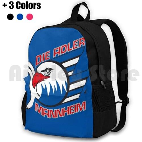 Mannheim Outdoor Hiking Backpack Waterproof Camping Travel Mannheim Ice Hockey Team Sport Club Logo Match Game Ice Hockey