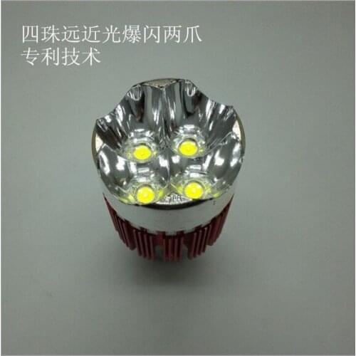 Three Bead High Brightness Flash LED Headlamp Dual Claw Interior Spotlight Motorcycle Headlight Parts Light Lightings BA20D H4