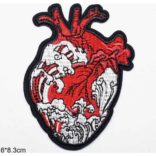 Punk Eye Heart Iron on Novelty Embroidered Clothes Patch For Clothing