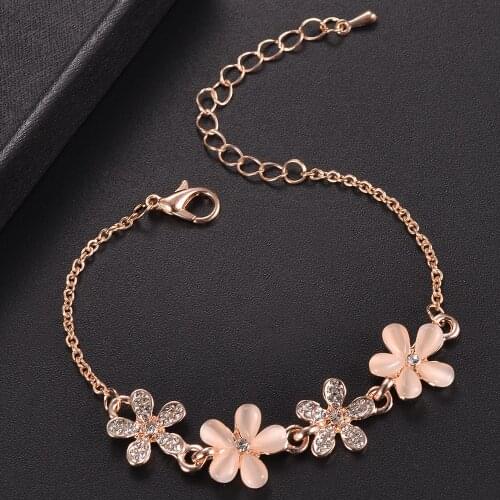 New European and American series with small flower bracelet cats eye bracelet jewelry for cute girl women gilfts wholesale