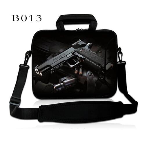 Black Gun Laptop Sleeve Case 13.3 14 15.6 Waterproof Notebook Briefcase Shoulder Bag For Macbook Pro Acer Xiaomi Lenovo ho Asus