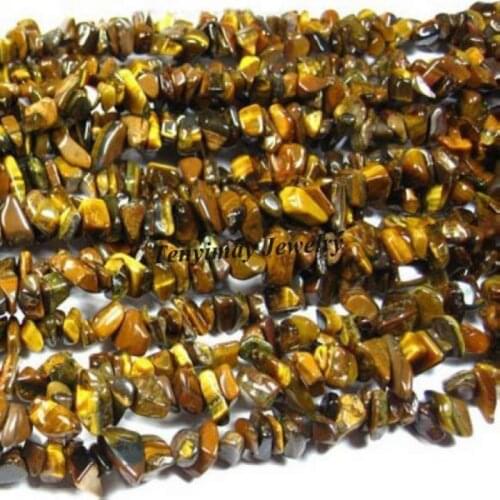 Wholesale 5 Strands 90cm/Strand Gravel Tigers Eye Stone Beads Irregular Tiger Eye Stone Loose Beads Free Shipping