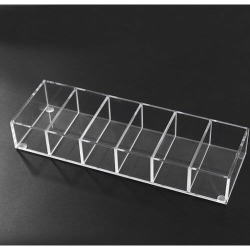 New 6 Grids Clear Acrylic Organizer Lipstick Holder Nail Polish Rack Cosmetic Storage Powder box Makeup Organizer Storage Case