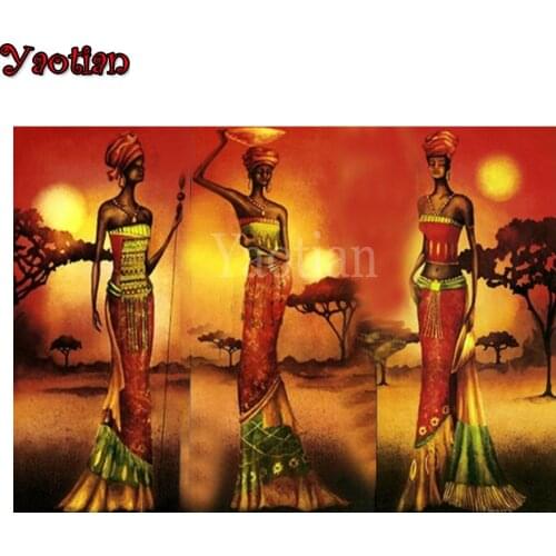 5D Full Square Diamond Painting Vintage African woman portrait art Diamond Mosaic Kits Handmade Hobby Gift Rhinestones Icon