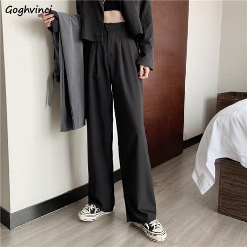 Casual Pants Women High Waist Chic Solid All-match Drape Korean Style Autumn Office Laides Mopping Leisure Slender Ulzzang New