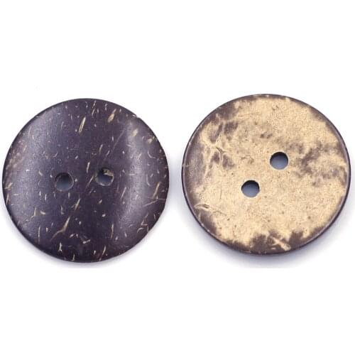 10PCS 30MM Round Natural Coconut Sewing Buttons 2 Holes DIY Accessories for Casual Coat Windbreaker Scrapbook Children Clothes