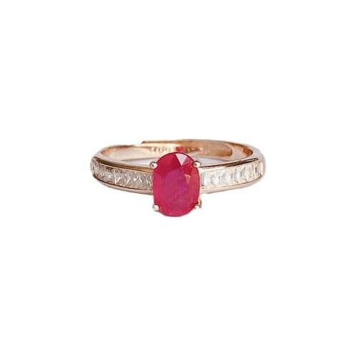 Natural Ruby Lady Ring 925 sterling silver setting Anniversary gifts for the party