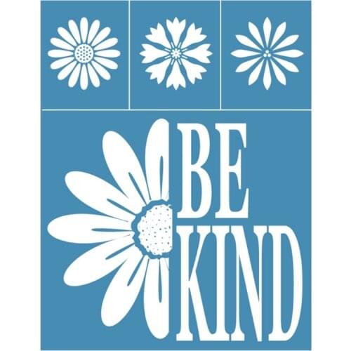 Be Kind Self-Adhesive Silk Screen Printing Stencil for Painting on Wood Decor E7CB