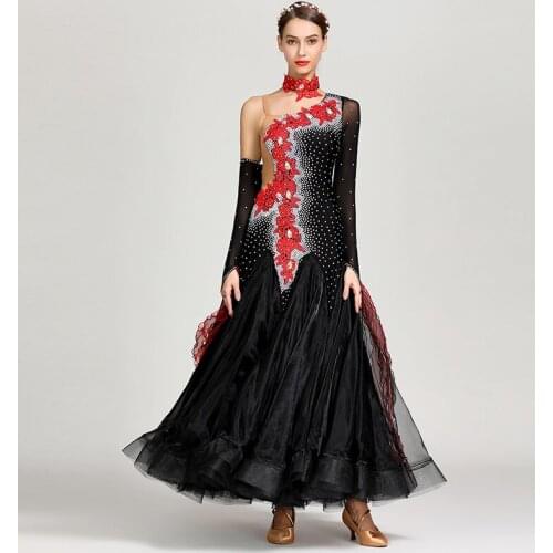 Sexy Ballroom Dance Competition Dresses Women Rhinestone Standard Dance Waltz Tango Foxtrot Rumba Performance Clothing DC3564