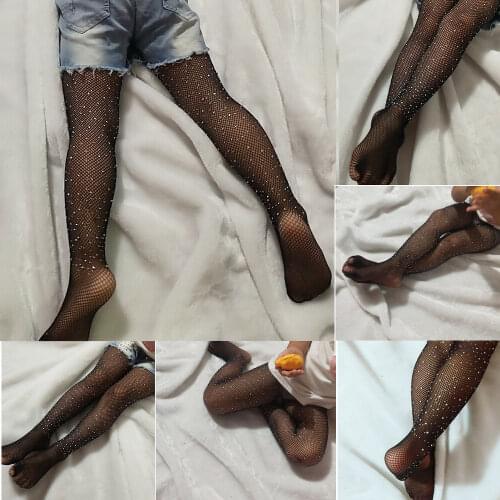 Kids Girls Mesh Net Fishnet Hollow Out Pantyhose Tights Hot Drilling Stockings