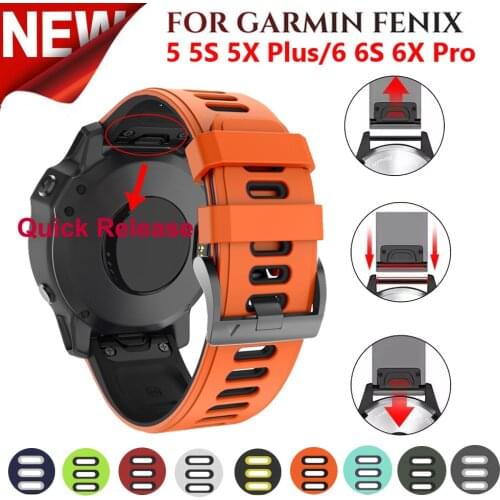 26 22mm Silicone Watchband for Garmin Fenix 6X 6 6s 5X 5 5S 3HR Forerunner 935 Quick Release Easyfit Wrist Band Straps bracelet
