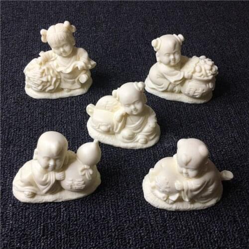 Five blessings golden boy and jade girl statuette Modern handmade art sculpture Home decoration accessories Auspicious gift5 pcs