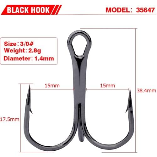 Super Sharp Anchor Hook,Size #1-14# Sea Fishing Hooks Treble Hook Triple Hooks For Fishing Anzol De Pesca