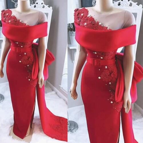 SuperKimJo Red Jumpsuits for Weddings 2020 Lace Applique Beaded Elegant Pants for Women Abendkleider Vestidos Elegantes