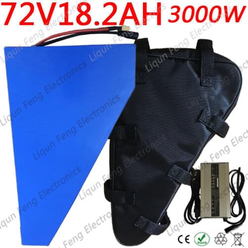 Free customs tax Triangle 72V 18AH li-ion battery 72V 18AH ebike battery 72V 3000W electric bike battery for electric bicycle
