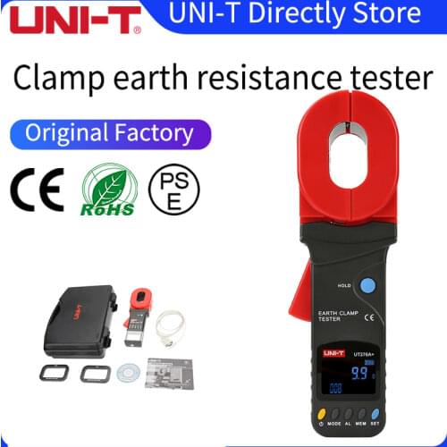 UNI-T UT276A+ Digital Clamp Earth Ground Tester Resistance Meter 0.01-500ohm 300 Data Storage