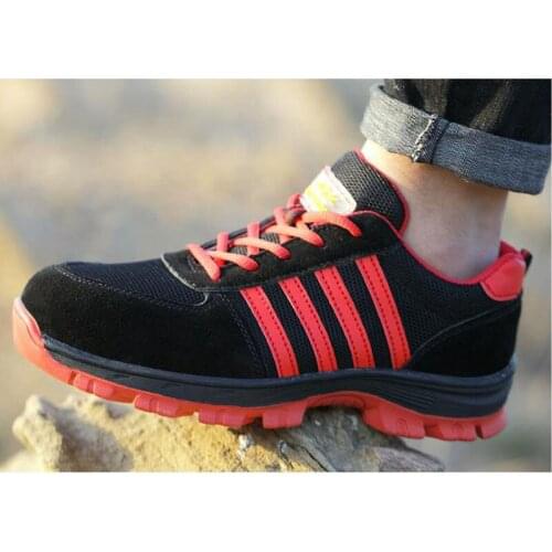 Safety Shoes Cap Steel Toe Safety Shoe Boots For Man Work Shoes Men Breathable Mesh Size 12 Footwear Wear-resistant YXZ011