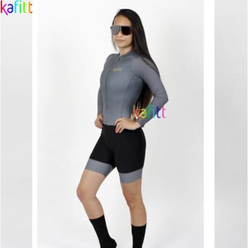 Little Kafitt Monkey Womens Cycling Jumpsuit Long Sleeve Cycling Set Female Triathlon Free Shipping Mountain Bike Suit Leotard