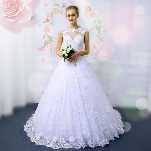 Wuzhiyi vestido de noiva wedding dress 2018 Ball Gown Lace Appliques vestido de casamento robe mariage trouwjurken bride dress