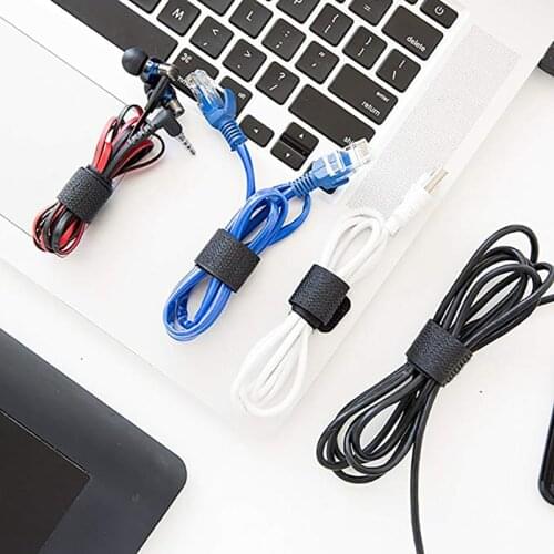 10pcs/lot 2cm * 20cm nylon Reverse buckle hook loop fastener cable ties velcroing strap sticky Line finishing