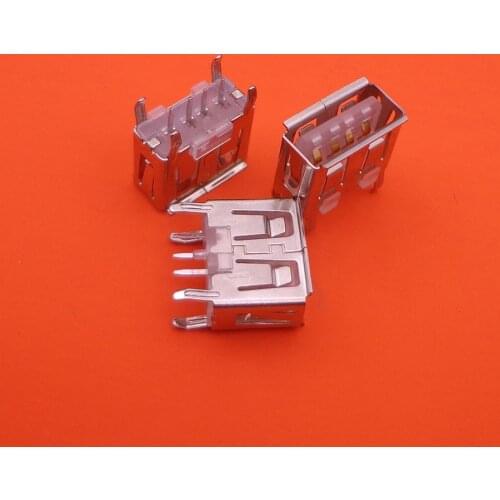 100pcs Laptop Motherboard Micro 2.0 USB 4pin 4 pin DC White A Type Flat Angle 180 Degree Female PCB Connector Socket Jack Plug