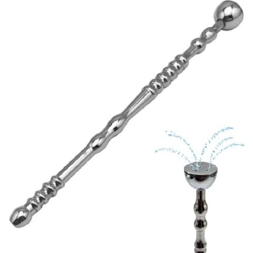 140mm length man stainless steel water flowing metal penis plug stick catheter urethral sound dilators sex toy for male