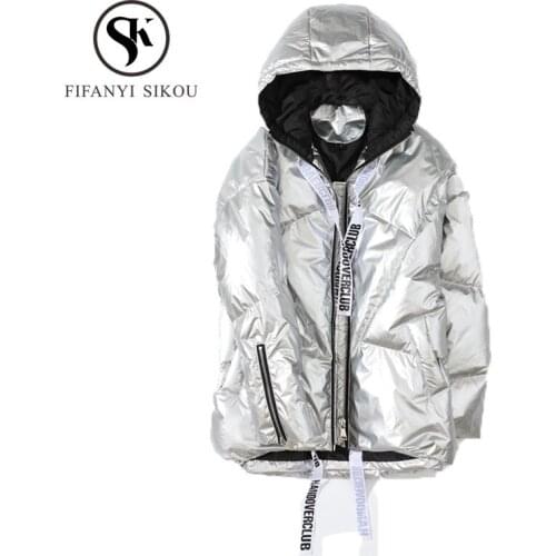 2019 New Down Jacket Women Winter Coat Thick Warm Hooded Parka Fashion Ribbons Zipper High quality White duck down Coats Women