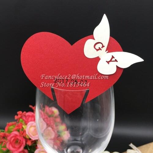 50pcs DIY Heart Glass Cards Laser Cutting Cards Party Wedding Table Cards Event Decoration Supplies