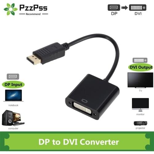 PzzPss 1080P DP to DVI Adapter DisplayPort Display Port to DVI Cable Adapter Converter Male to Female for TV Monitor Projector