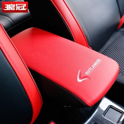 Car Central armrest box 3D design Artificial Leather cover accessories FOR Mitsubishi Outlander 2016 2017 2018 2019