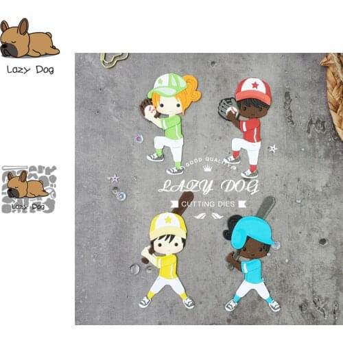 Baseball Men Women Players Metal Cutting Dies Scrapbooking Stencil DIY Craft Embossing Die Cuts Card Making New Dies For 2020